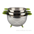 Fruit Basket Sink Stainless Steel Strainer Metal Colander